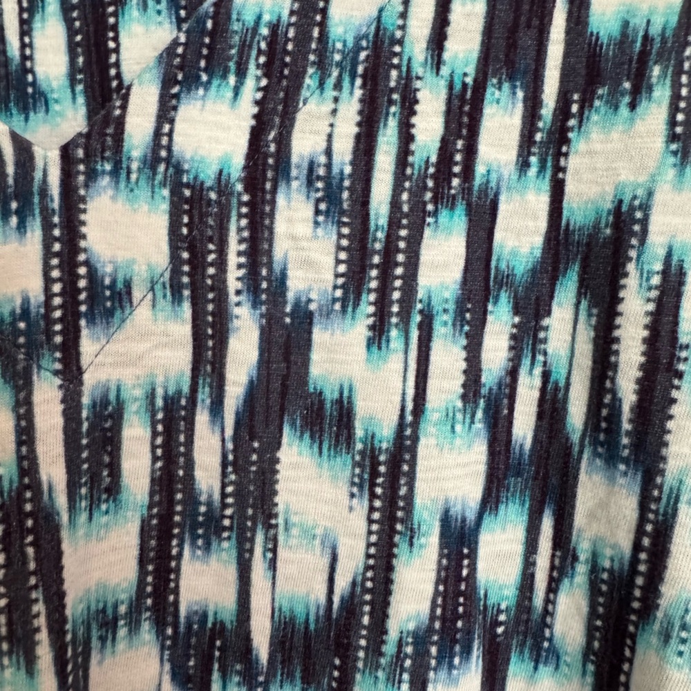 NIC+ZOE Teal and Navy Geometric Midi Dress - Picture 3 of 6